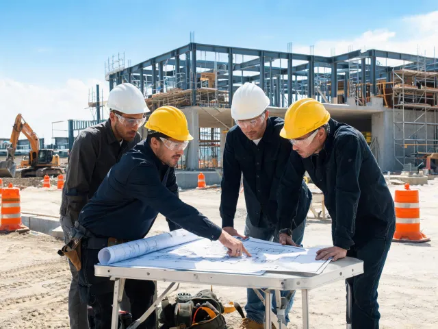 Construction crew eye protection
